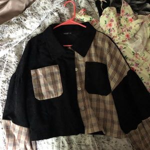 shein color block corduroy jacket